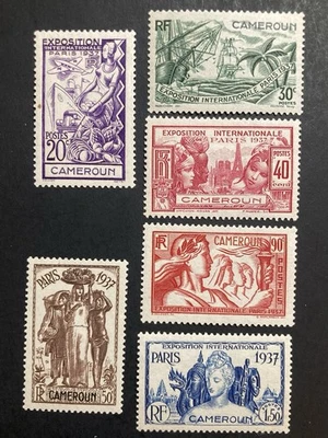64. Cameroun , 1937，SC#217-222，MLH - Image 1 of 2