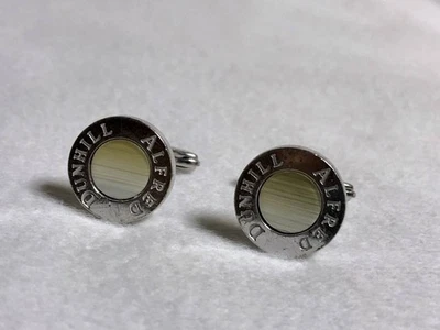 Gemelos Dunhill Circle Logo Shell-como ojo de tigre x plata SV925 redondo D1,6 cm Foto 1 de 4