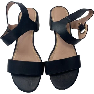 TOPSHOP Sandals Black Slingback Casual Leather Strap UK 5 - Picture 1 of 6