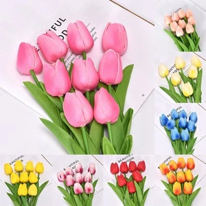 Mazzi di Tulipani Finti Economici 2PZ per Bellissimi Decorazioni Tutto l'anno - Foto 1 di 32