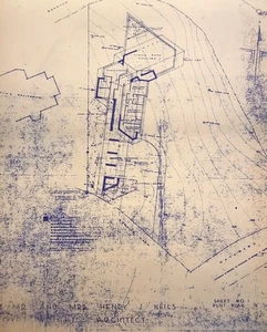 FRANK LLOYD WRIGHT: PLANOS BLUELINE PARA RESIDENCIA HENRY J. NEILS. - Imagen 1 de 4