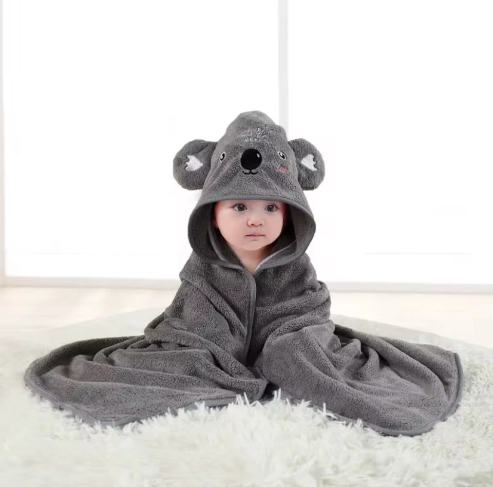 Grey Koala Baby Hooded  Cotton Towel Newborn To 12months. Brand New In Wrapping - image 1 of 1