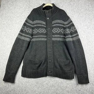 American Eagle cardigan maglione uomo XL misto lana Fair Isle Aztec pesante nonno - Foto 1 di 11