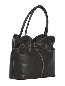 TOD'S Excellent Women's Brown Leather Tote Bag - Spacious One Compartment Design - Picture 1 of 4