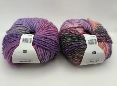 Rico Creative Melange Chunky Yarn - 067 Pink Purple Gradient - 50g 85m Italy - Image 1 of 4
