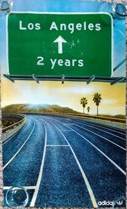 Adidas Olympics 1984 1982 Poster Ad Highway Los Angeles California Vintage D - Picture 1 of 13