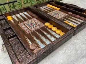 Juego de Backgammon de Cocodrilo Premium para Adultos con Llave Tablero Vintage 🎁 Idea de Regalo - Imagen 1 de 10
