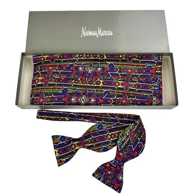 TURNBULL & ASSER Faja de Seda + Pajarita Colorida Geométrica Persa + Caja Foto 1 de 4