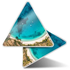 2 x Triangle Stickers 10 cm - Rondinara Beach Corsica France Travel #24119 - Bild 1 von 9