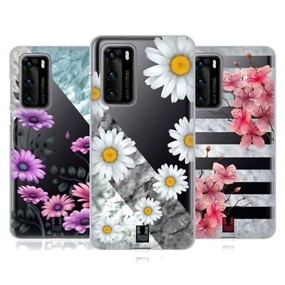 HEAD CASE DESIGNS MARBLE & FLORALS SOFT GEL CASE FOR HUAWEI PHONES - Image 1 of 4