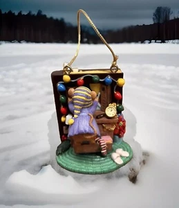 Bradford Editions Twas the Night Before Christmas I Sprang from my Bed Ornament - Picture 1 of 7