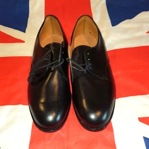 Zapatos de cuero John blancos vintage derby negros para hombre (Reino Unido 11) - Imagen 1 de 7