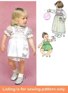 SEWING PATTERN Girls Clothes Clothing Toddler Dress Apron Smocking Vintage 8951 - Picture 1 of 2