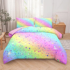 5 Pcs Girls Comforter Set Full, Girls Bed in a Bag Full, Full Size Bedding Set f - Picture 1 of 11