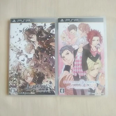 Amnesia Crowd and Brothers Conflict Passion Pink Set Of 2 Sony PSP Games Japan - Image 1 of 4