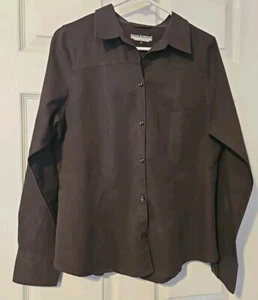 Royal Robbins Hiking Shirt Womens L ButtonUp Brown Coolmax UPF 40 Dri X-Treme - Picture 1 of 6