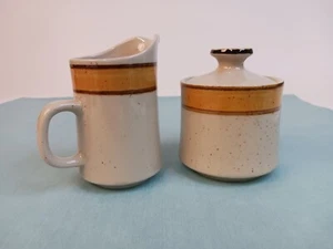 Set vintage di pezzi in gres porcellanato arcobaleno crema e zucchero Sunkiss Showa Giappone - Foto 1 di 10