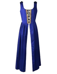 Renaissance Medieval Pirate Peasant Costume Irish Over Dress Fitted Bodice M ... - Picture 1 of 2