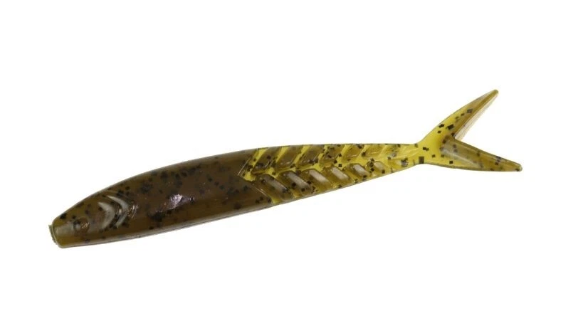 Zoom Shimmer Shad Green Pumpkin 5pk Soft Plastic Swimbait