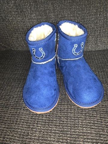 Indianapolis Colts Toddler Boot Bootie Slippers NEW - Size 10 T10 Fleece Lined Cover
