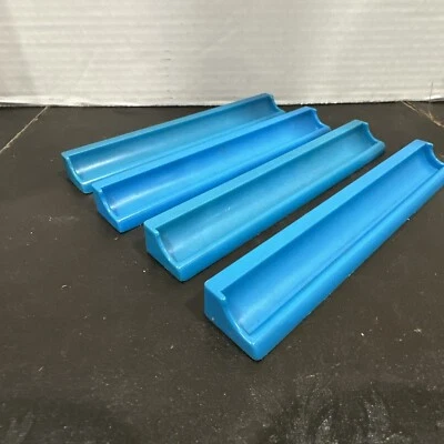 Set Of 4 Scrabble Deluxe Edition Blue Tile Holder Racks Plastic Trays Parts - Image 1 of 3