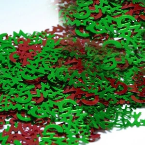 Confetti Word Merry Christmas Green/Red - 2 Pchs or 1/2 lbs - FREE SHIP (7855) - Picture 1 of 14