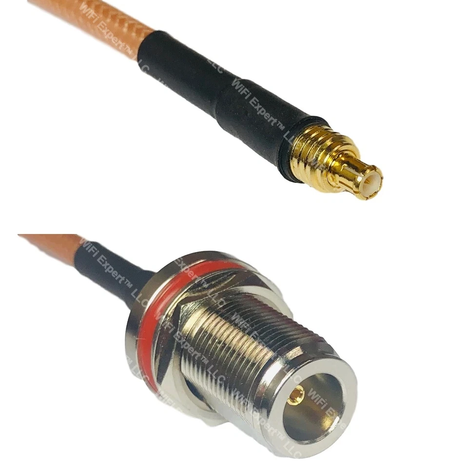 RG400 MCX MALE to N FEMALE BULKHEAD RF Cable FAST-SHIP LOT - Image 1 of 1