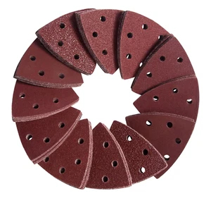 EETools 90mm Triangular Sandpaper Detail Sanding Pad Multi Tool 6 holes P40-P240 - Picture 1 of 11