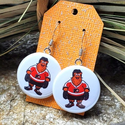Philadelphia Flyers Earrings NHL Hockey Gritty Mascot Souvenir Dangle Drop NWT Cover