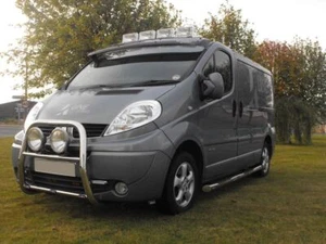 Protector de parachoques de acero inoxidable Bull Bar Abar + manchas para Renault Trafic 2002-2014 - Imagen 1 de 7