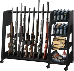 Rifle Shotgun Gun Racks Heavy Duty Steel Height Adjustable Gun Holder Display - Picture 1 of 10