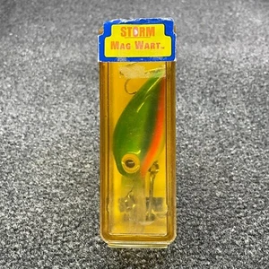 Pre-Rapala Storm Magnum Wiggle Wart Vintage Crankbait - AV68 Fluorescent Rainbow - Picture 1 of 4
