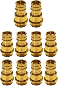 Paquete de 10 adaptadores de latón acoplamiento prensado expansión PEX de 1/2" - Imagen 1 de 6