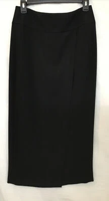 Theory skirt black wrap style front midi drop waist NWT size 2 - Image 1 of 4