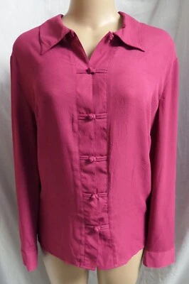"JONATHAN MARTIN" BURGUNDY SHIRRED COLLAR BUTTON UP  SHIRT TOP SIZE: 1X NWT - Image 1 of 4