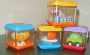 FISHER PRICE VEHICLES CITY TRANSPORTATION PLANE CAR BOAT PEEK A BLOCKS TOY LOT - Picture 1 of 7