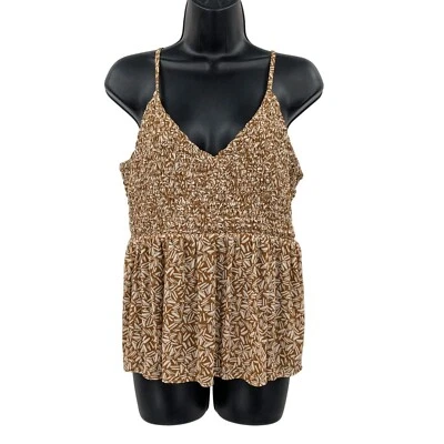 Old Navy Babydoll Cami Top Women Size M Swing Geometric Print Coquette Y2K Boho - Image 1 of 4