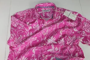 Tommy Bahama Camp Shirt Monkey See Monkey Dew Berry Pink SS New Medium M - Picture 1 of 4