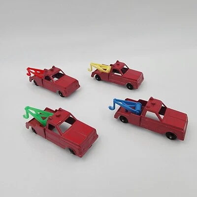Camiones de remolque Midgetoy diecast vintage rojos con ganchos de plástico EE. UU. Lote de 4 Foto 1 de 4