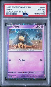PSA 10 Abra 063/165 Mew En Alakazam Box Cosmo Holo Promo Englisch Pokemon Karte - Bild 1 von 1