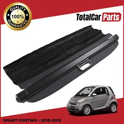 BLACK RETRACTABLE PARCEL SHELF CARGO LOAD COVER FOR SMART FORTWO 451 2007-2013 - Image 1 of 4