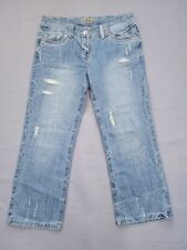 Womens Next Jeans Size 12 Crop Relaxed Retro Y2K Wide Leg Mid Rise