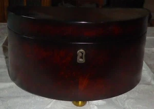 Joyero Vintage Bombay Co Media Luna - Madera de cerezo oscuro - Terciopelo negro - Imagen 1 de 9