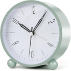 Analog Alarm Clocks for Bedrooms,4 Inch Silent Non Ticking Battery Operated with