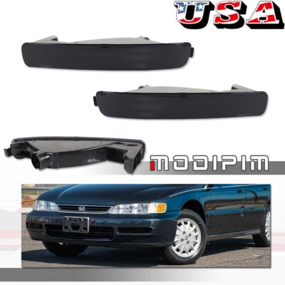 Juego de pares de carcasas de luces de parachoques de señal de lente ahumada para Honda Accord 1996-1997 Foto 1 de 4