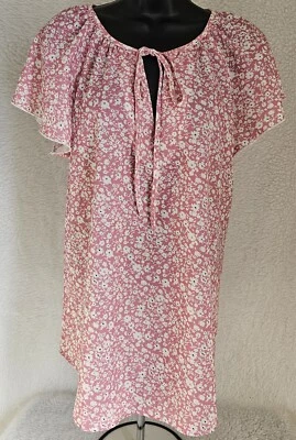 Simple Fun Womens Shirt Top Blouse Size L Large Short Sleeve Round Neck - Image 1 of 4