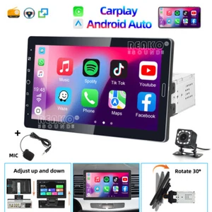 10.1" Single 1DIN Car Stereo Radio CarPlay Android Auto Blutooth USB MP5 Player - Picture 1 of 20