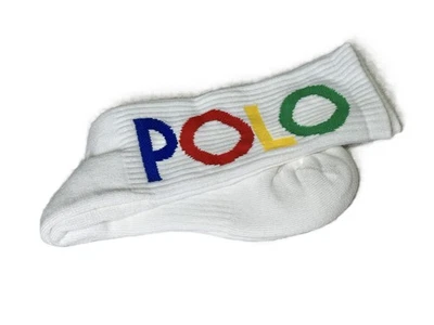 MEIAS POLO AUTÊNTICAS MISTURA DE ALGODÃO COSTELA RALPH LAUREN * BRANCAS * MASCULINAS 10-13 - Imagem 1 de 2