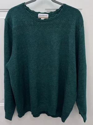 Suéter Pulôver Vintage Feminino Alfred Dunner Verde Floresta Tamanho 2X - Imagem 1 de 4