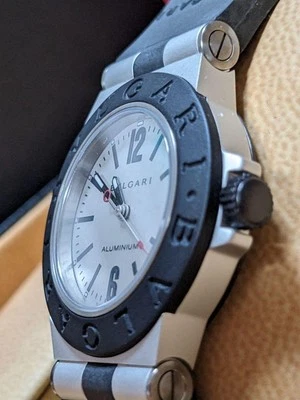 Reloj BVLGARI Aluminio AL32TA Damas 32mm Redondo Fecha Dial Caja Tarjeta Garantía Foto 1 de 4